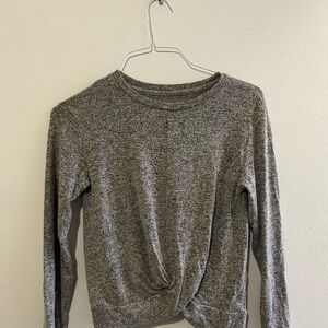 GAP Women's Heather Gray Knotted Sweatshirt